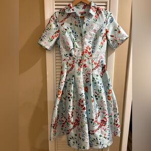 Chi Chi London Sateen Floral Dress UK Size 10 U.S. Size 6